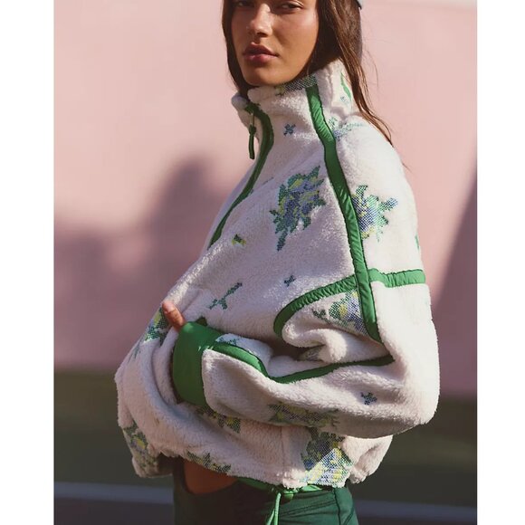 Mountain High Embroidered Half Zip Fleece Color: Ivory Combo - Picture 2 of 4